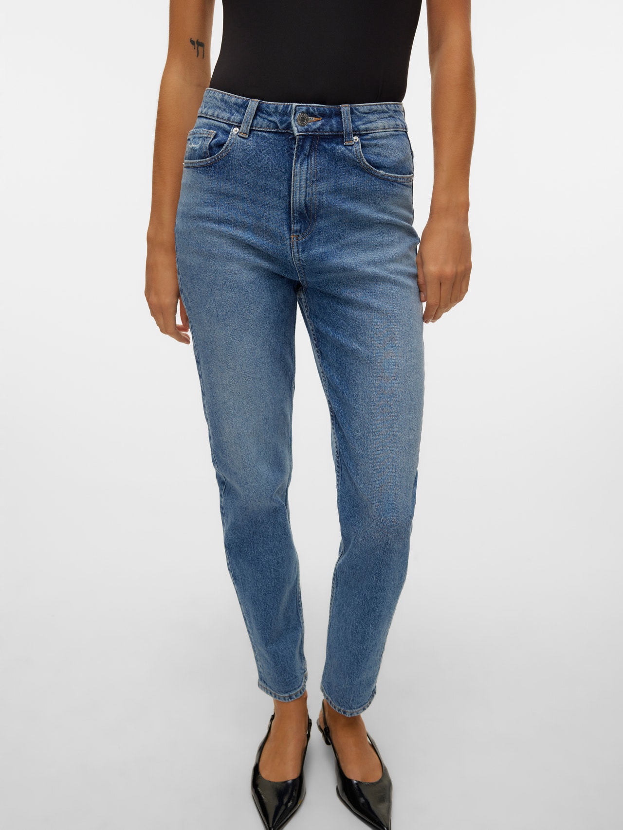Vero Moda VMCARRIE Super High Rise Gerade geschnitten Jeans -Medium Blue Denim - 10301397