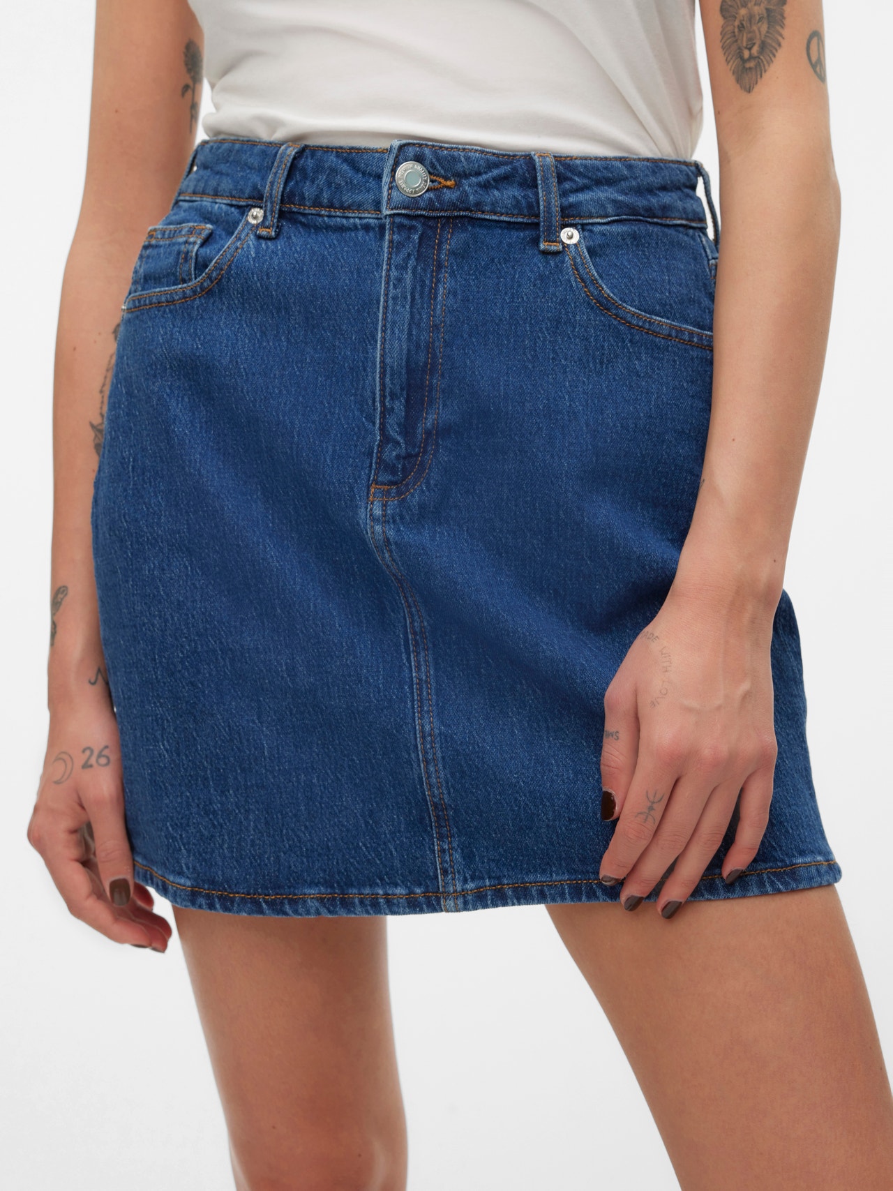 Vero Moda VMTESSA Krótka spódnica -Medium Blue Denim - 10301536