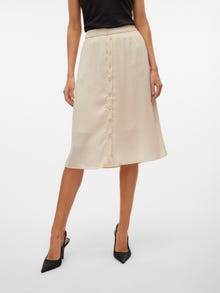 Vero Moda VMSUNNY Midi skirt -Oatmeal - 10301565