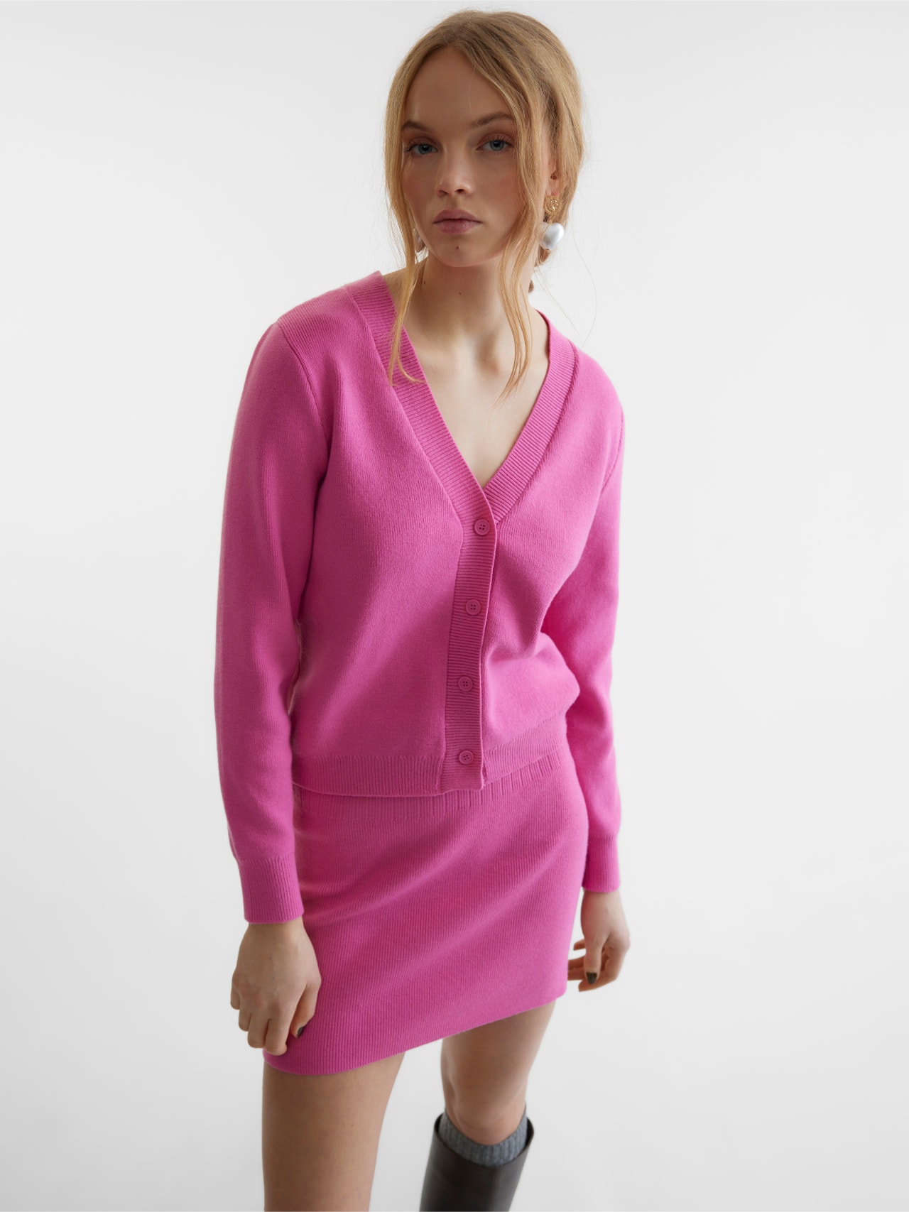 Vero Moda SOMETHING NEW PROJECT; CHLOE FRATER  Strikket cardigan -Super Pink - 10301618