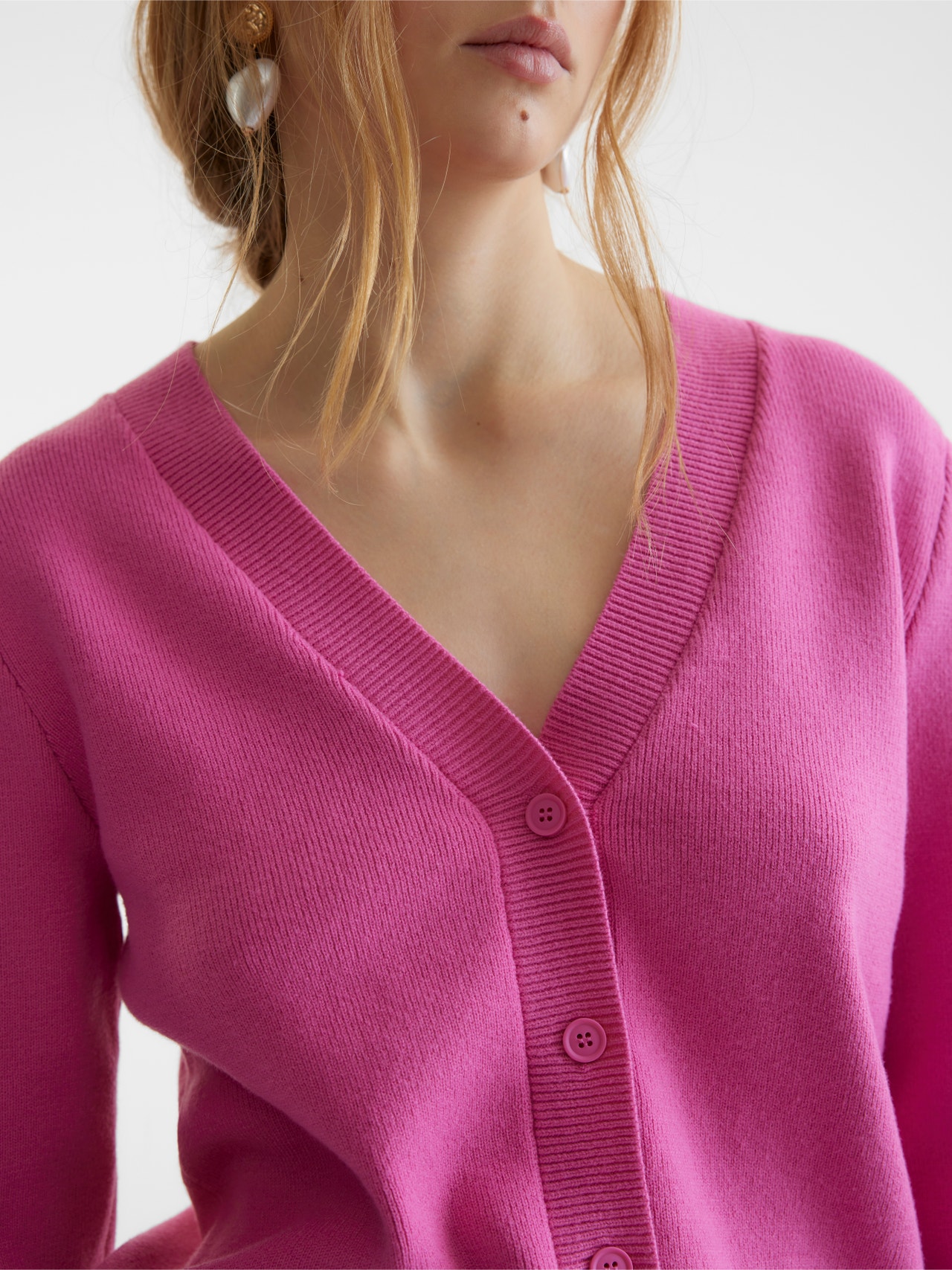 Vero Moda SOMETHING NEW PROJECT; CHLOE FRATER  Knit Cardigan -Super Pink - 10301618