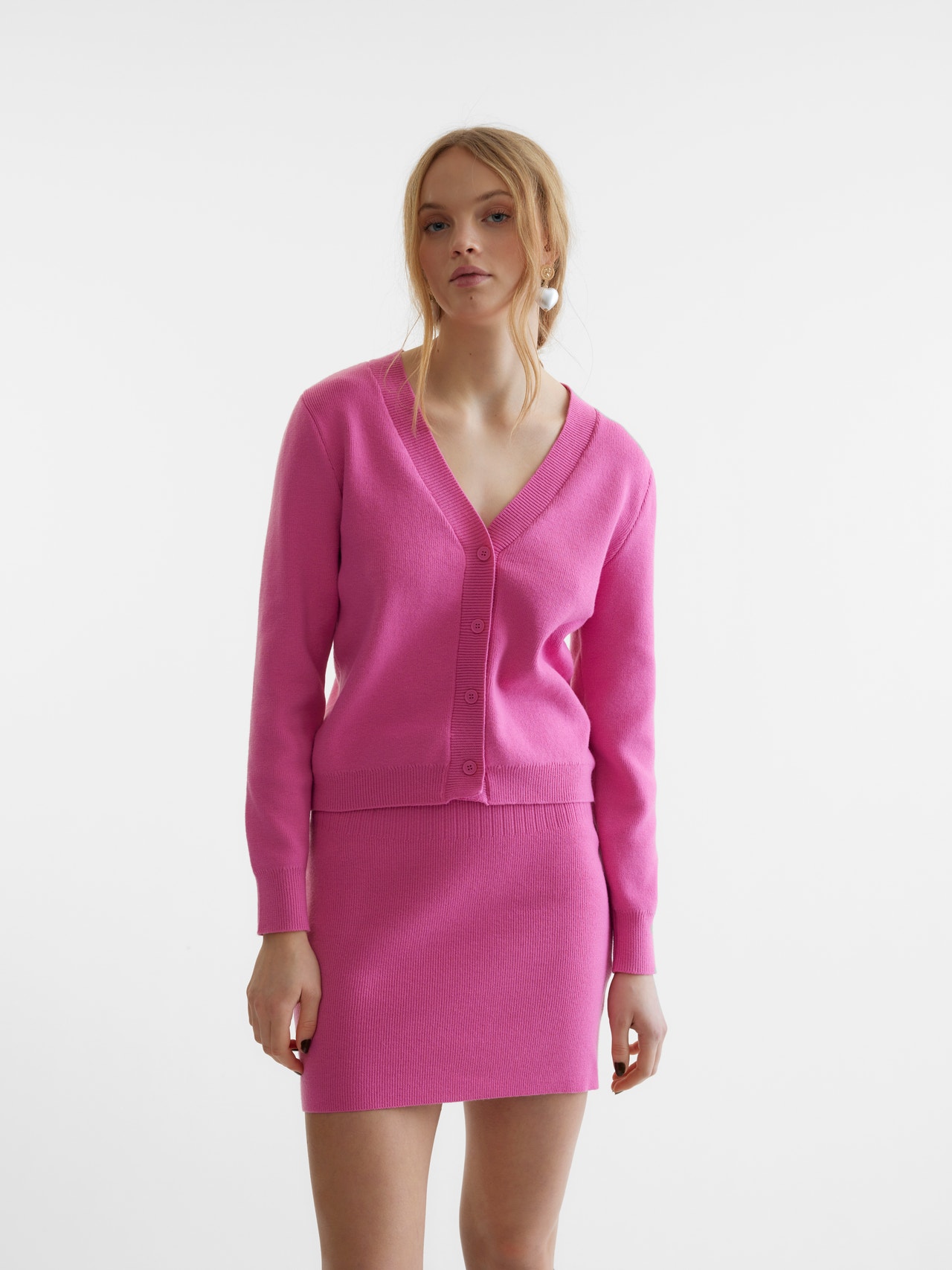 Vero Moda SOMETHING NEW PROJECT; CHLOE FRATER  Cardigans en maille -Super Pink - 10301618