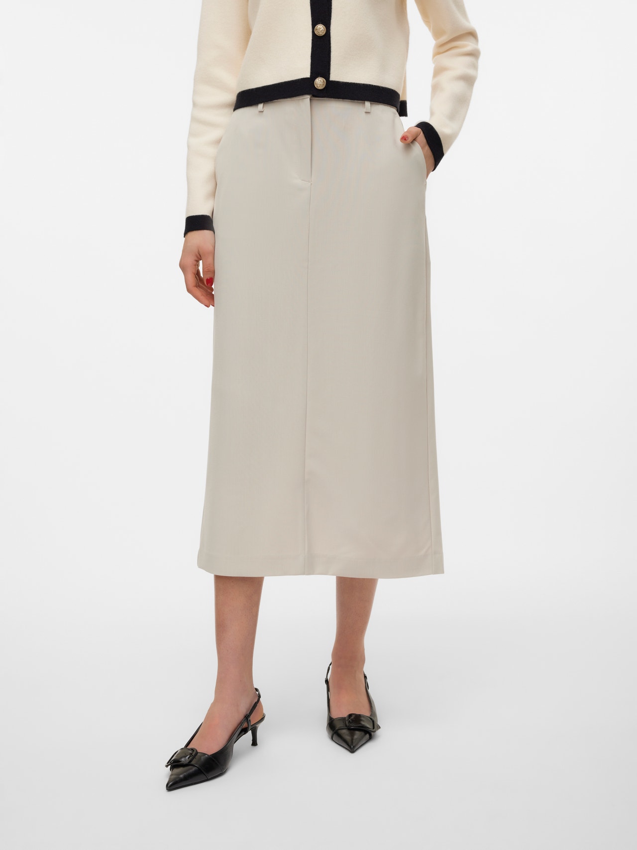 Vero Moda VMTROIAN Long skirt -Silver Lining - 10301729