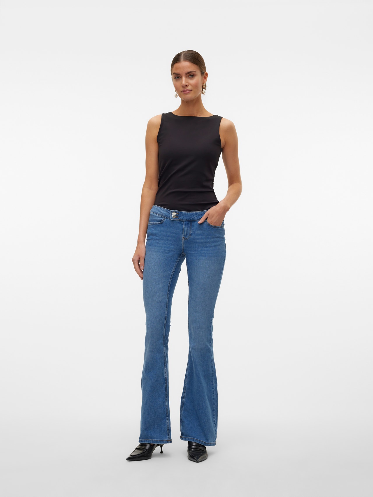 Vero Moda VMSIGI Utsvängd passform Jeans -Medium Blue Denim - 10301766