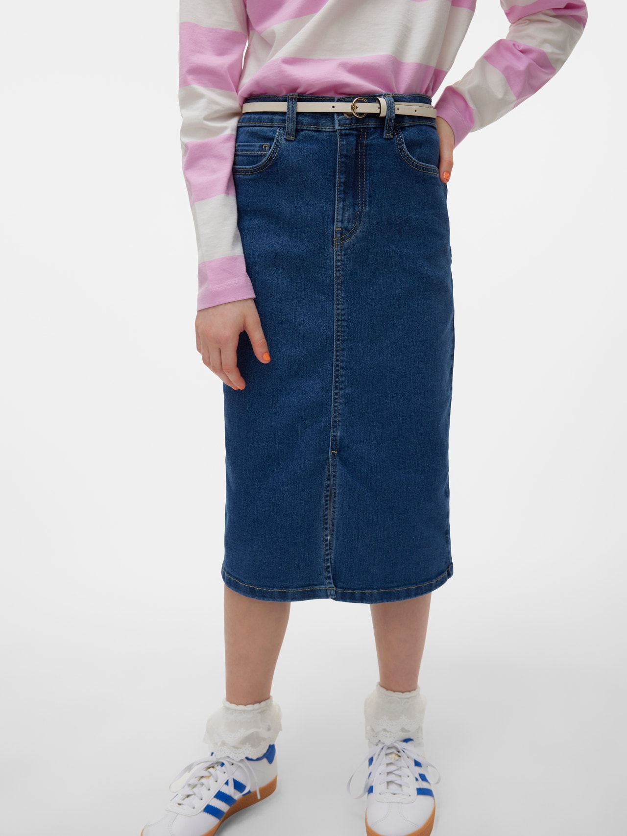 Vero Moda VMHEATHER Long Skirt -Medium Blue Denim - 10301851