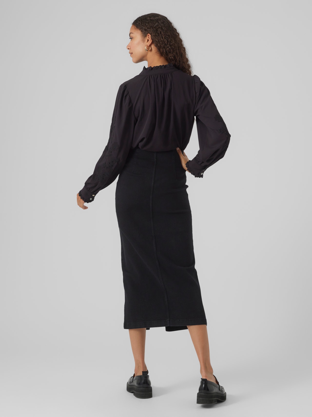 Vero Moda VMMONIC Long Skirt -Black Denim - 10301942