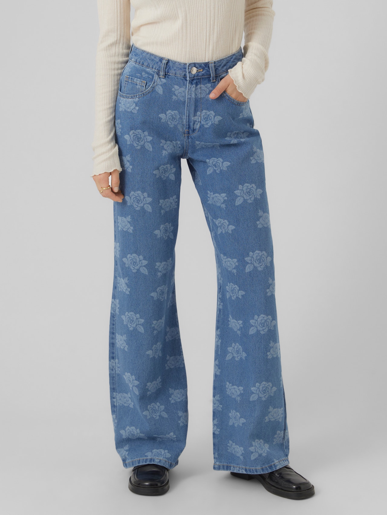 Vero Moda VMLACE Ausgestellt Jeans -Medium Blue Denim - 10301997