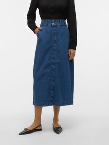 Vero Moda VMJULIA Hohe Taille Langer Rock -Medium Blue Denim - 10302007