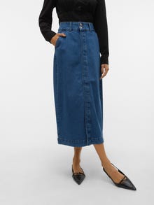 Vero Moda VMJULIA Hohe Taille Langer Rock -Medium Blue Denim - 10302007