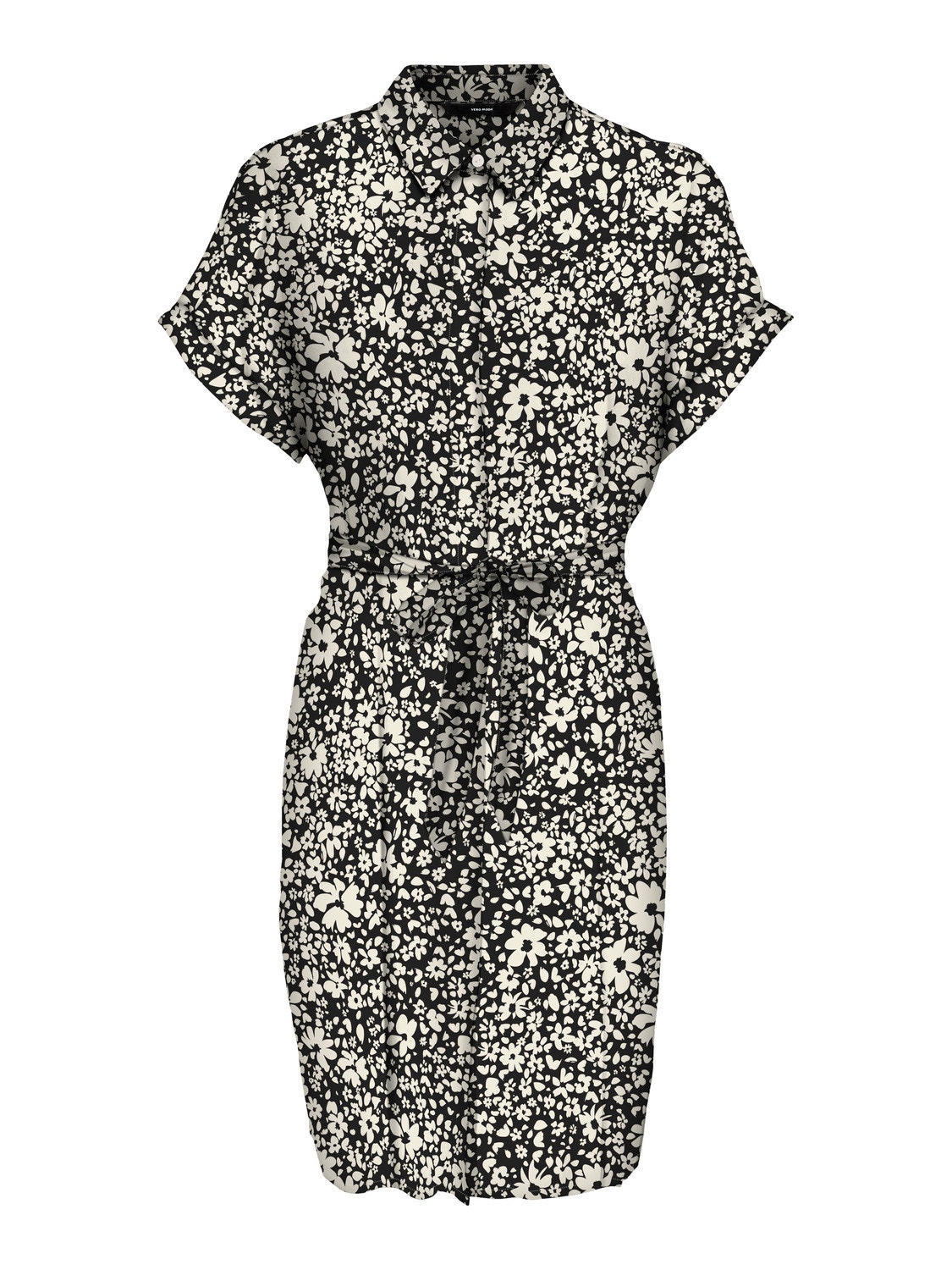 Vero Moda Curve VMEASY SS SHORT R1 WVN GA CUR - Robe de jour - black Vero Moda Curve VMEASY SS SHORT R1 WVN GA CUR - Robe de jour - black