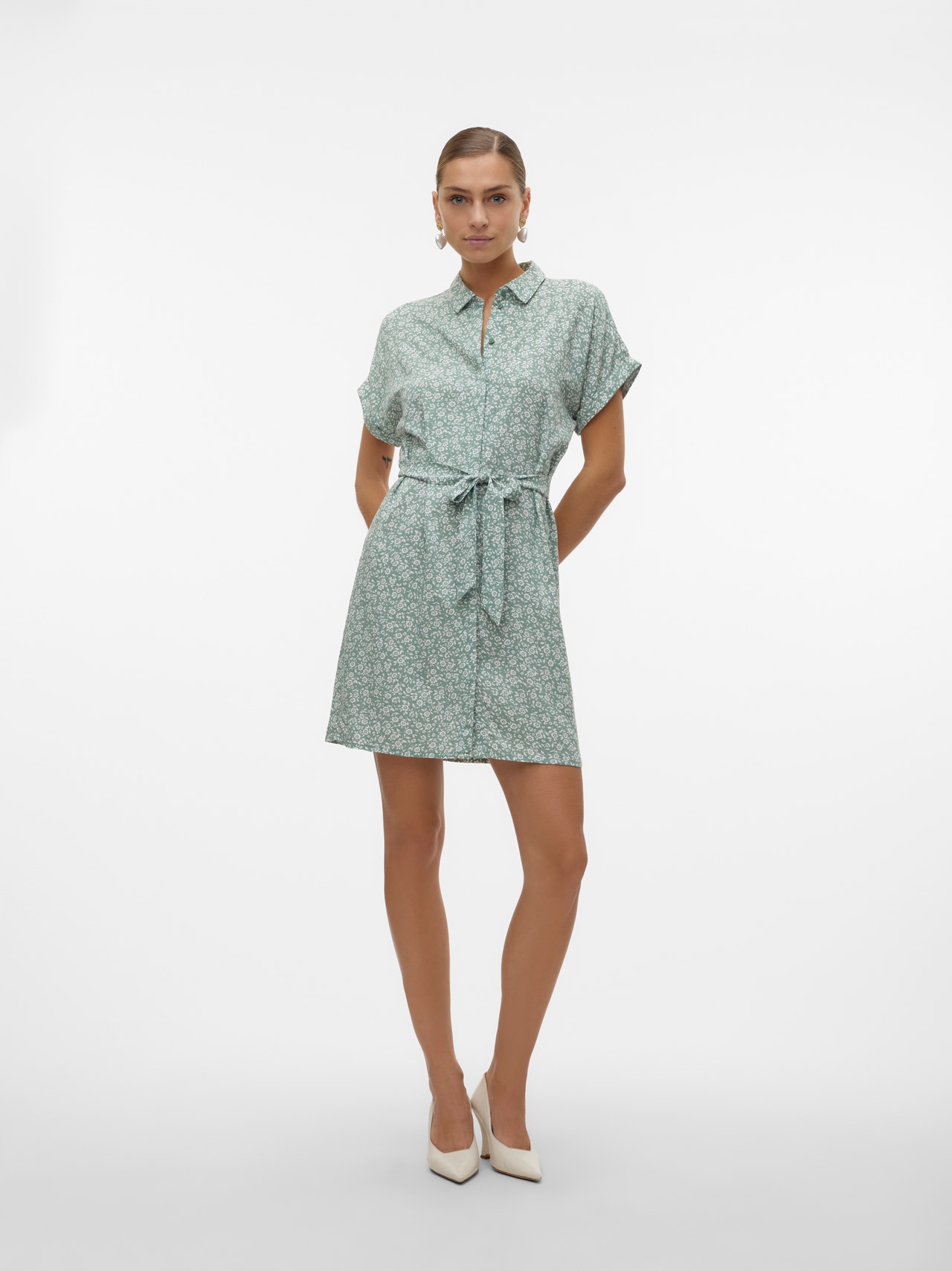 Vero Moda VMEASY Kort klänning -Hedge Green - 10302043