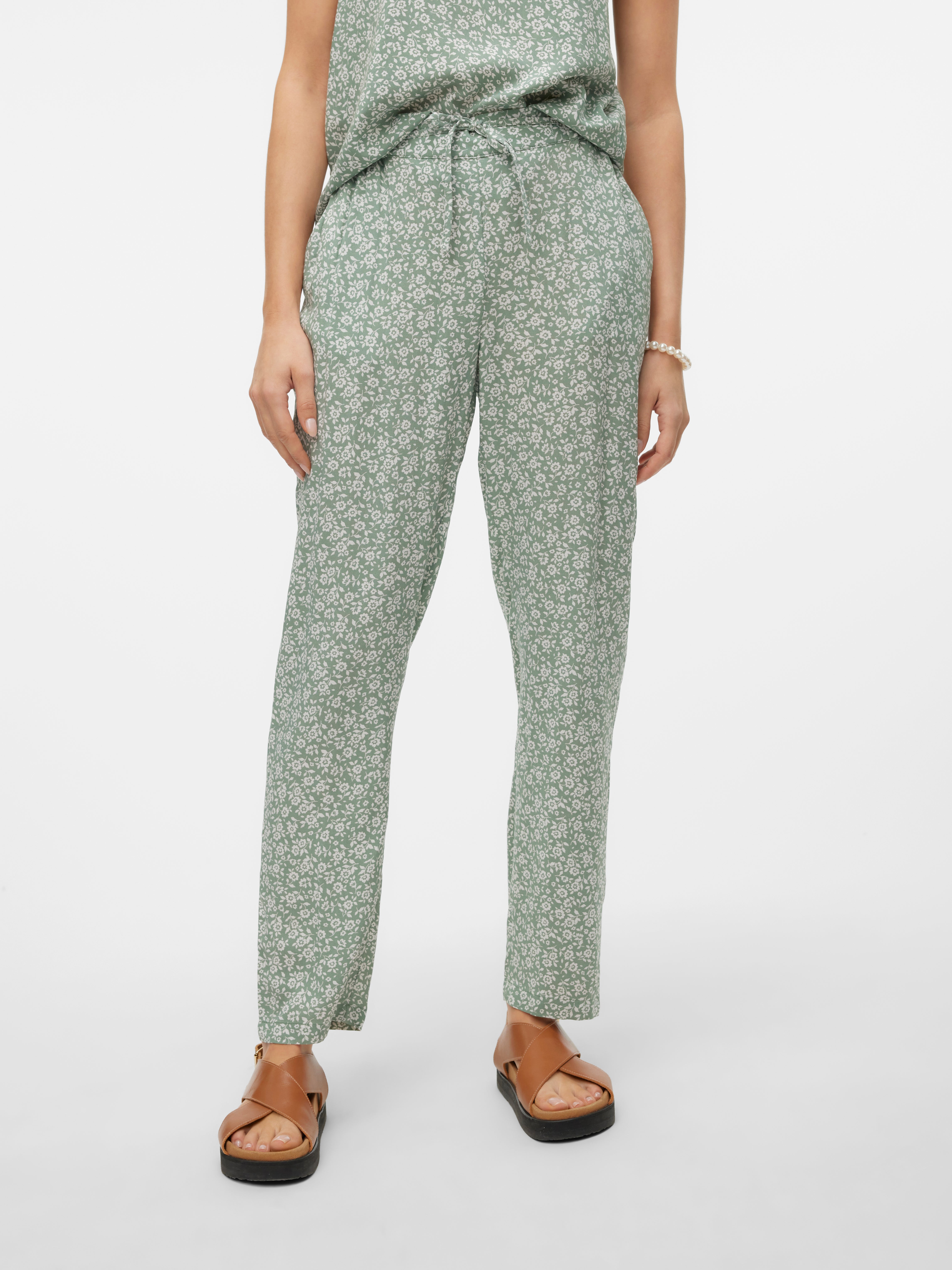 VMEASY Mittlere Taille Hose | Dunkelgrün | Vero Moda® 