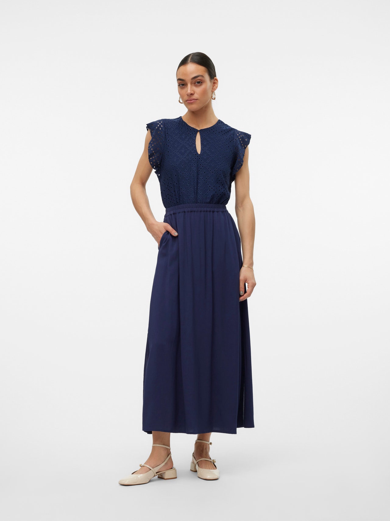 Vero Moda VMEASY Lång kjol -Navy Blazer - 10302047