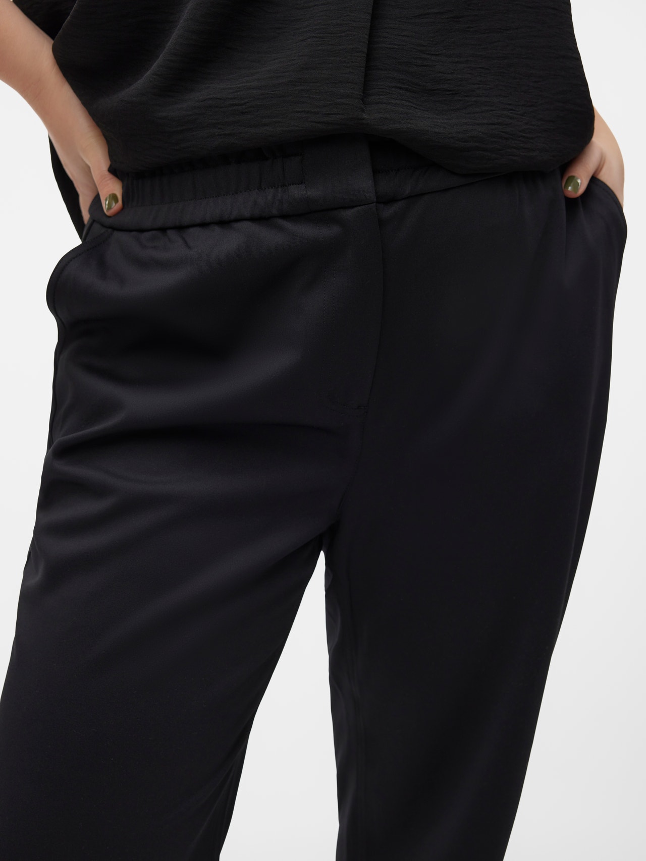 Vero Moda VMCCADENCE Taille moyenne Pantalons -Black - 10302197
