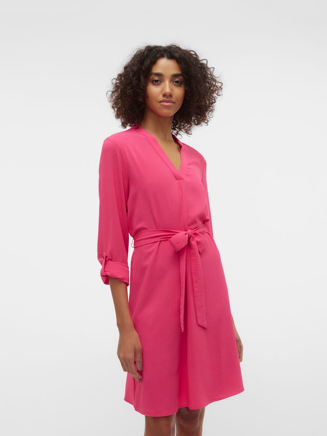 Vero Moda Silo Midi Dress In Pink
