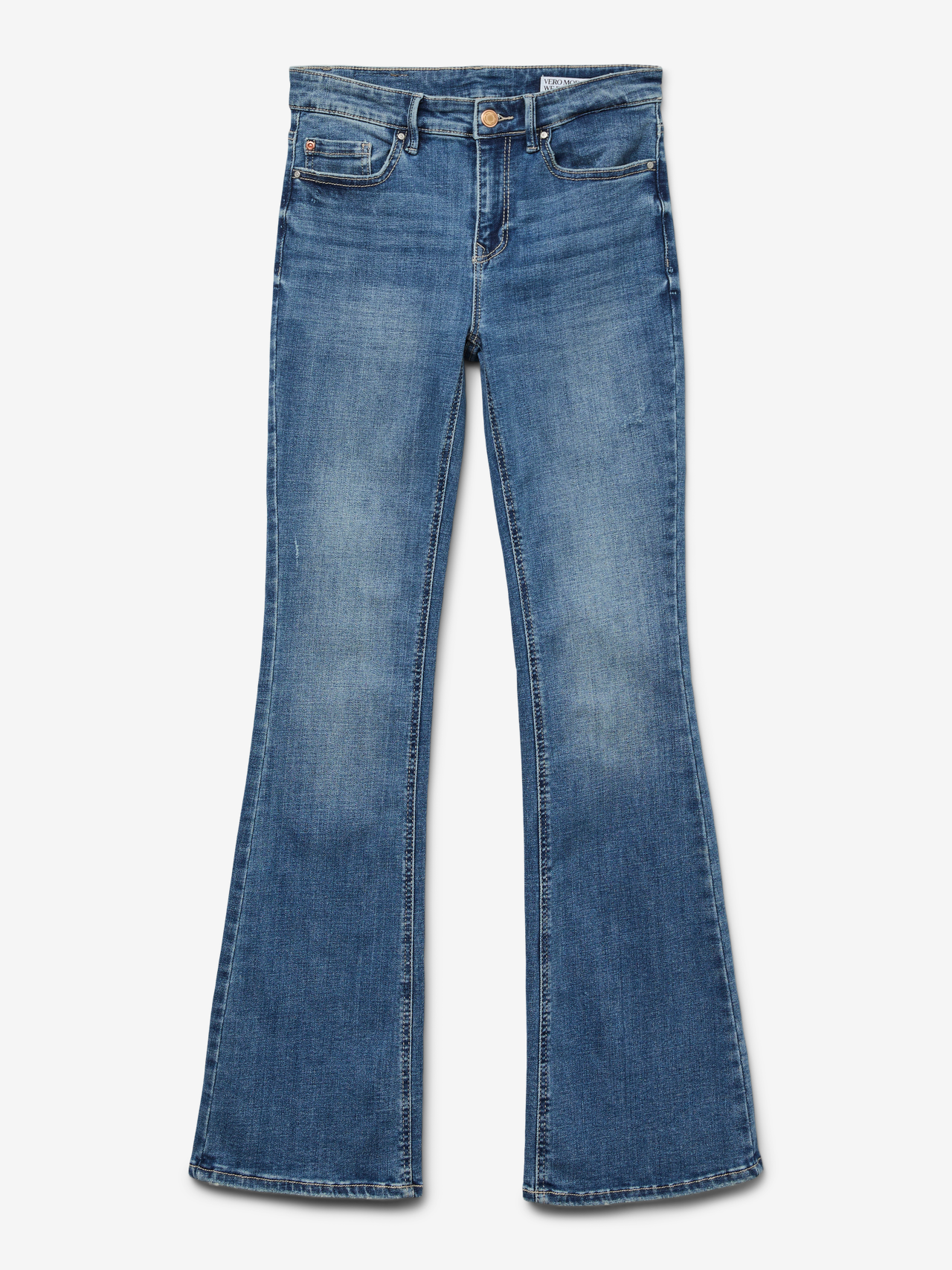 Vero Moda VMFLASH Mid rise Flared fit Jeans -Medium Blue Denim - 10302478