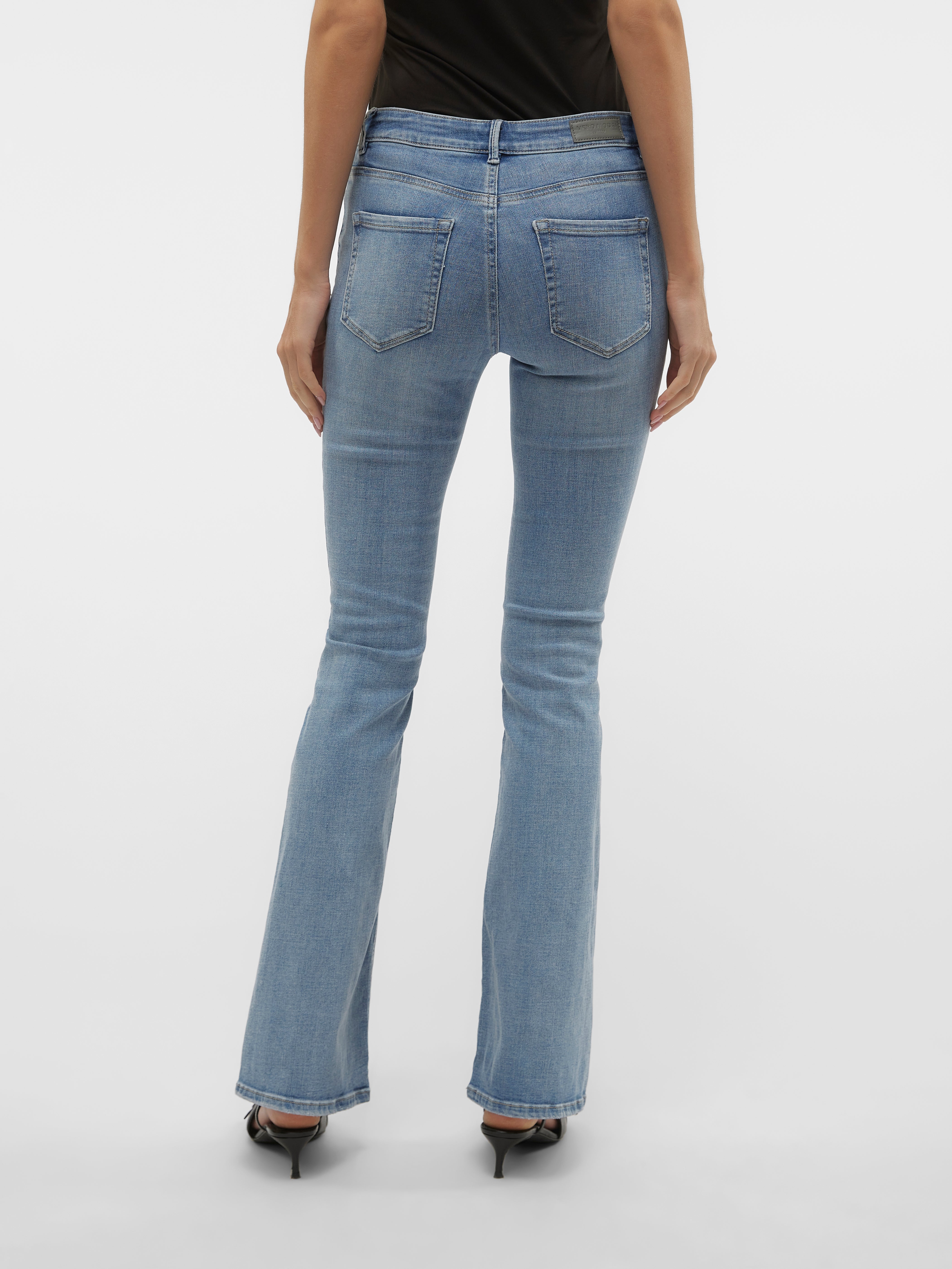 VMFLASH Taille moyenne Jeans Bleu clair Vero Moda