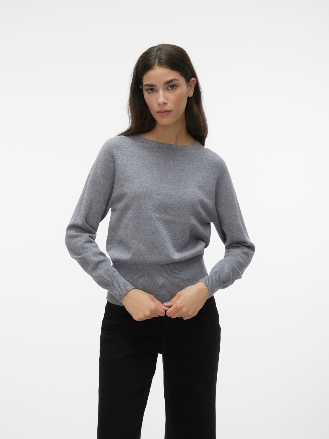 Vero Moda VMLAURA Sweter -Medium Grey Melange - 10302561