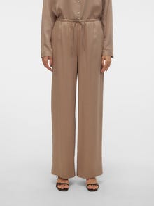 Vero Moda VMTIRA Hög midja Byxor -Silver Mink - 10302599
