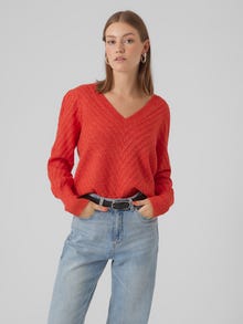 Vero Moda VMSTINNA Pullover -Tomato - 10302657