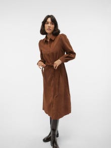 Vero Moda VMSOYE Midi dress -Downtown Brown - 10302690