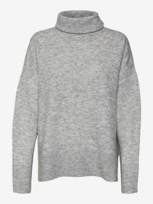 Vero Moda VMFILUCA Pullover -Light Grey Melange - 10302802