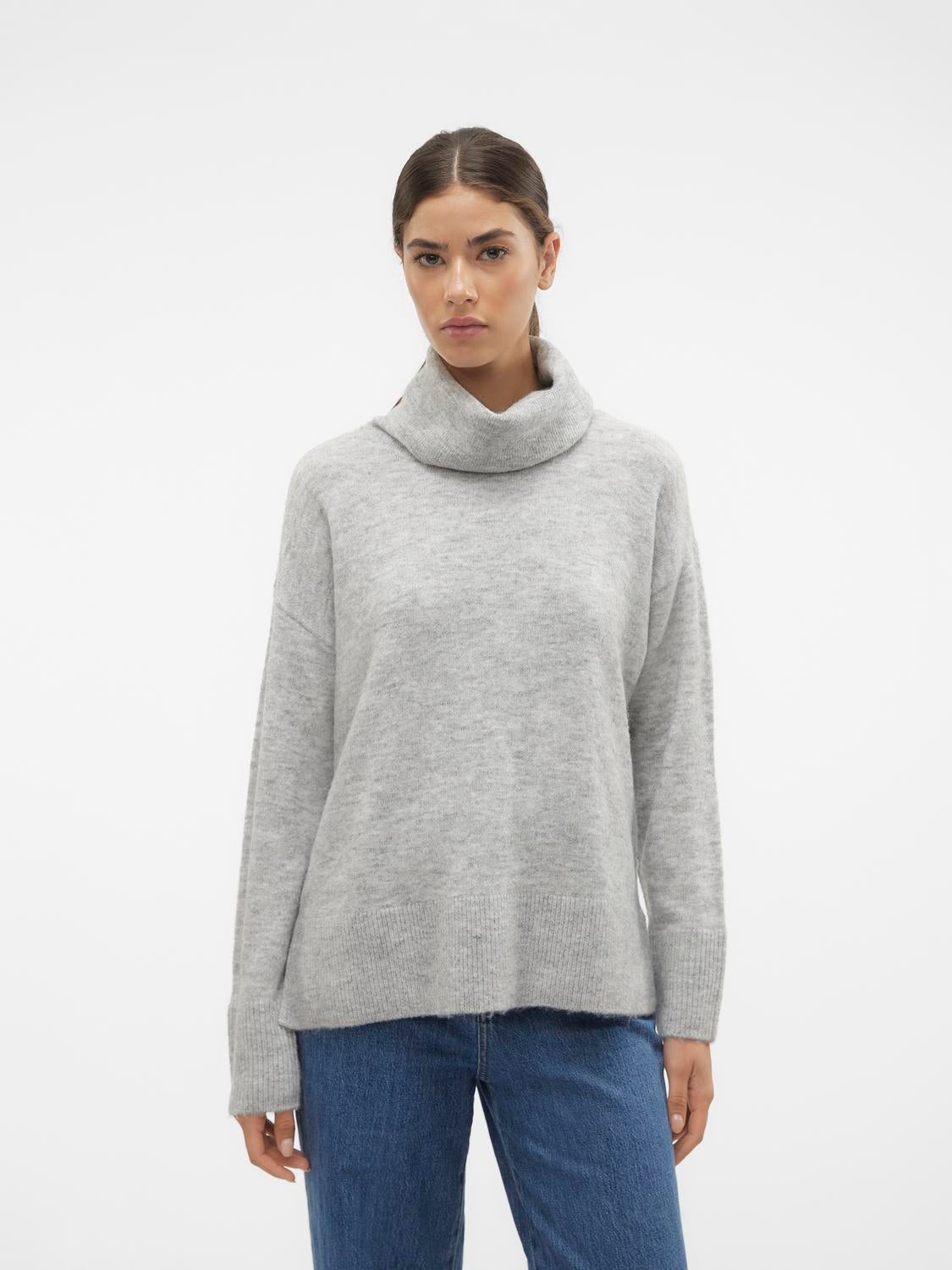 Light grey 2025 cowl neck sweater