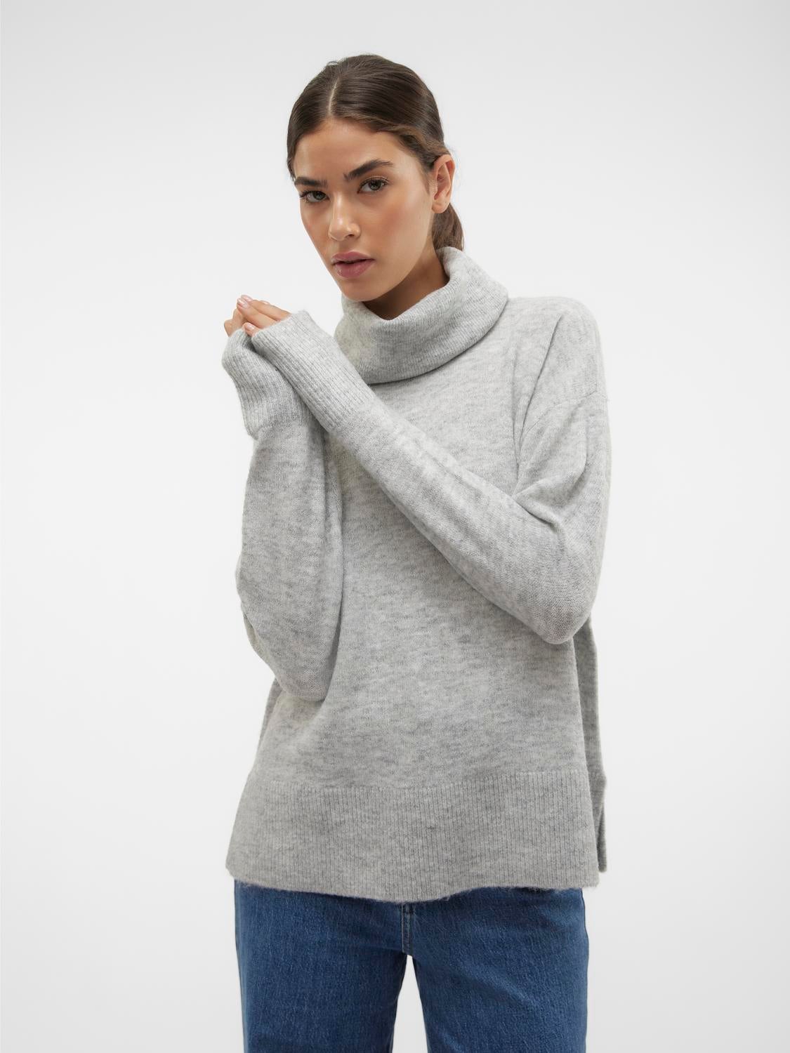 Light grey hotsell cowl neck sweater