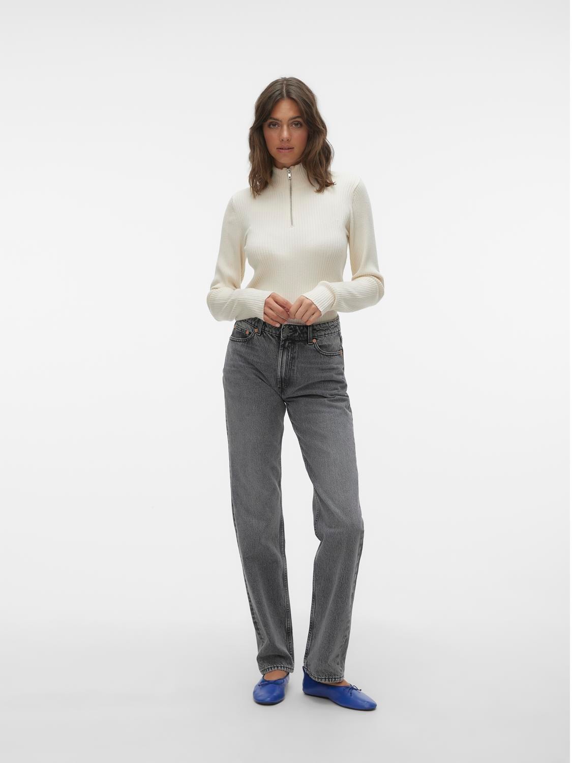 Vero Moda VMHAILEY Straight Fit Jeans -Medium Grey Denim - 10302819