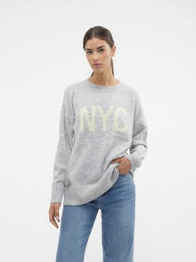 Vero Moda VMCITY Pullover -Light Grey Melange - 10302823