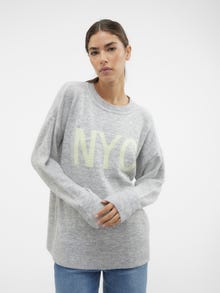 Vero Moda VMCITY Pullover -Light Grey Melange - 10302823
