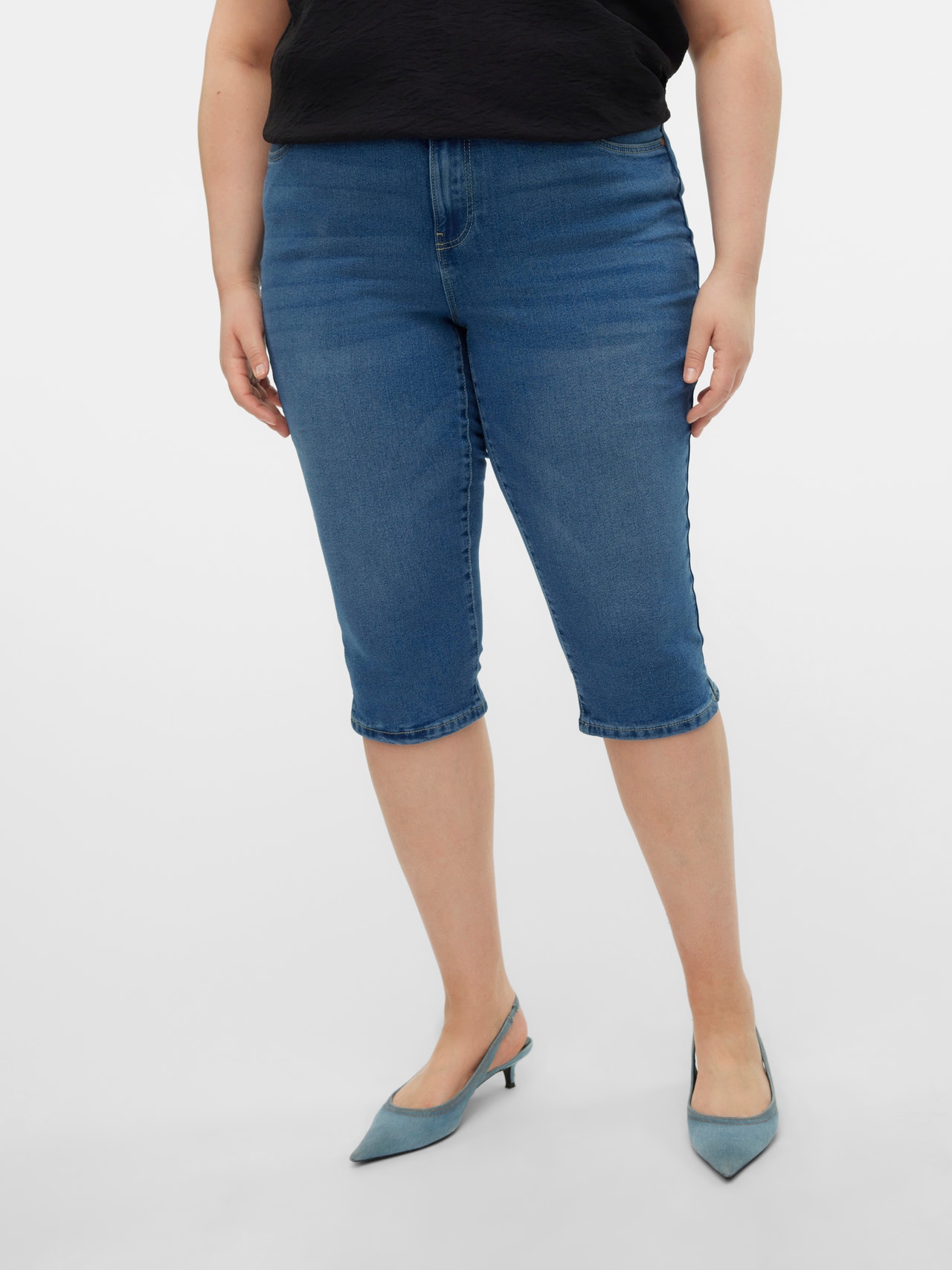 Vero Moda VMCJUNE Medelhög midja Slim Fit Jeans -Medium Blue Denim - 10303171
