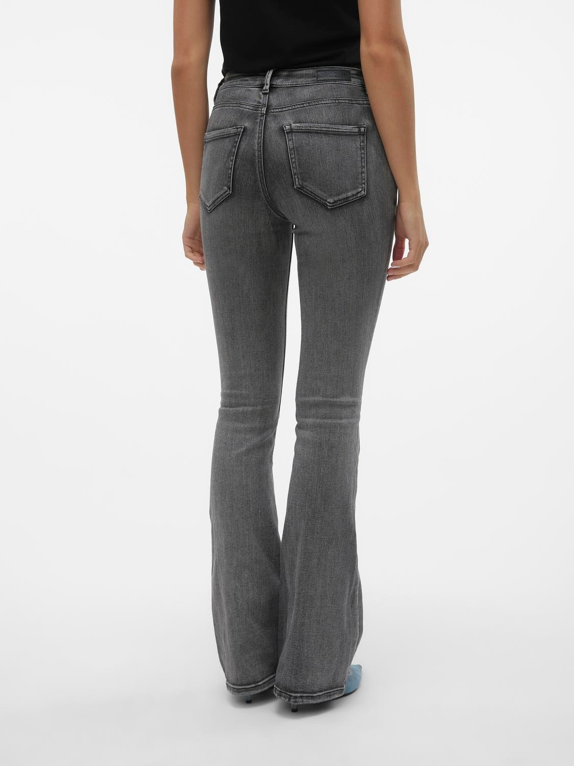 Vero Moda VMFLASH Taille moyenne Flared Fit Jeans -Medium Grey Denim - 10303196