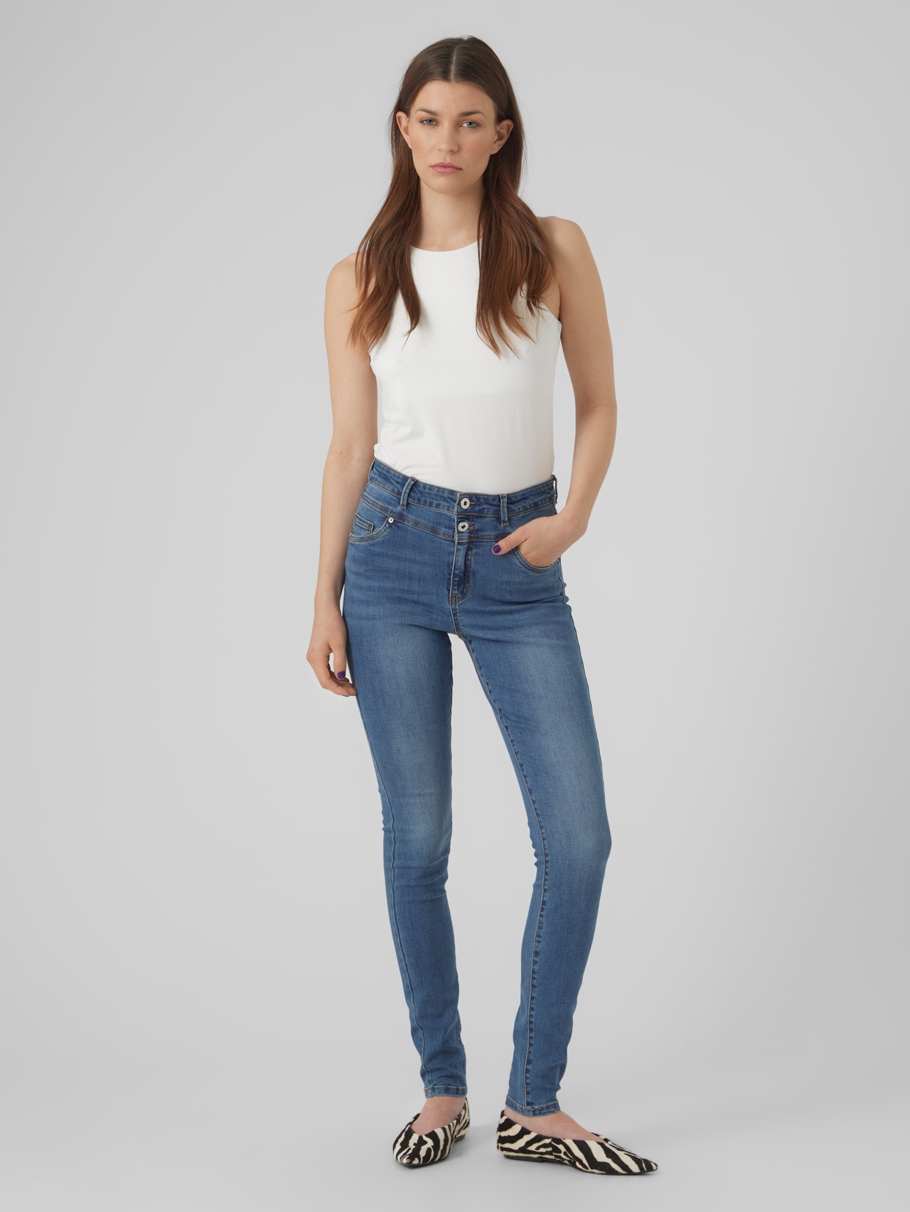 Vero Moda VMSOPHIA Skinny Fit Jeans -Medium Blue Denim - 10303211