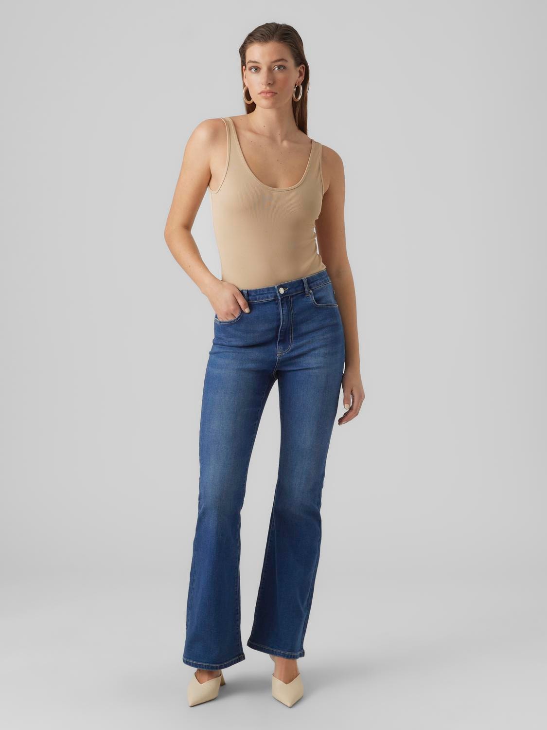 Vero Moda VMSELINA Hohe Taille Ausgestellt Jeans -Medium Blue Denim - 10303271