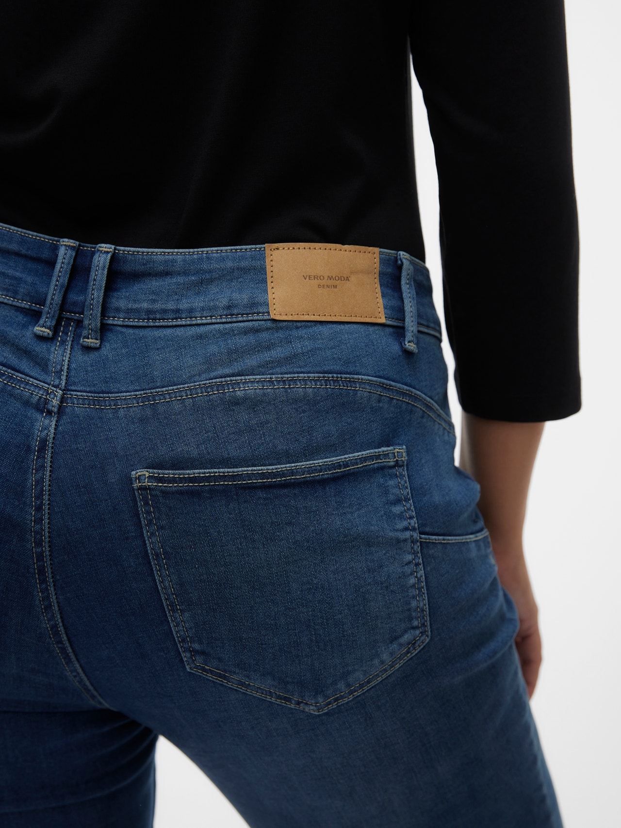 Vero Moda VMCSELA Talle medio Corte slim Vaqueros -Medium Blue Denim - 10303294