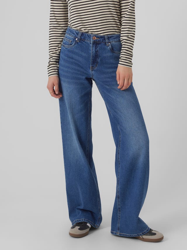 Vero Moda VMFAITH Niedrige Taille Weit geschnitten Jeans - 10303300