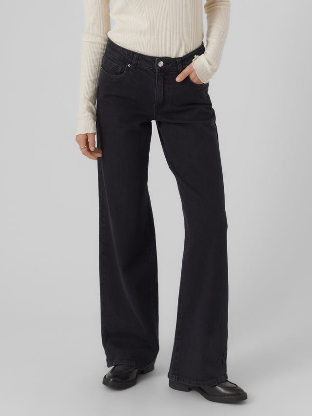Vero Moda VMFAITH Niedrige Taille Weit geschnitten Jeans - 10303305