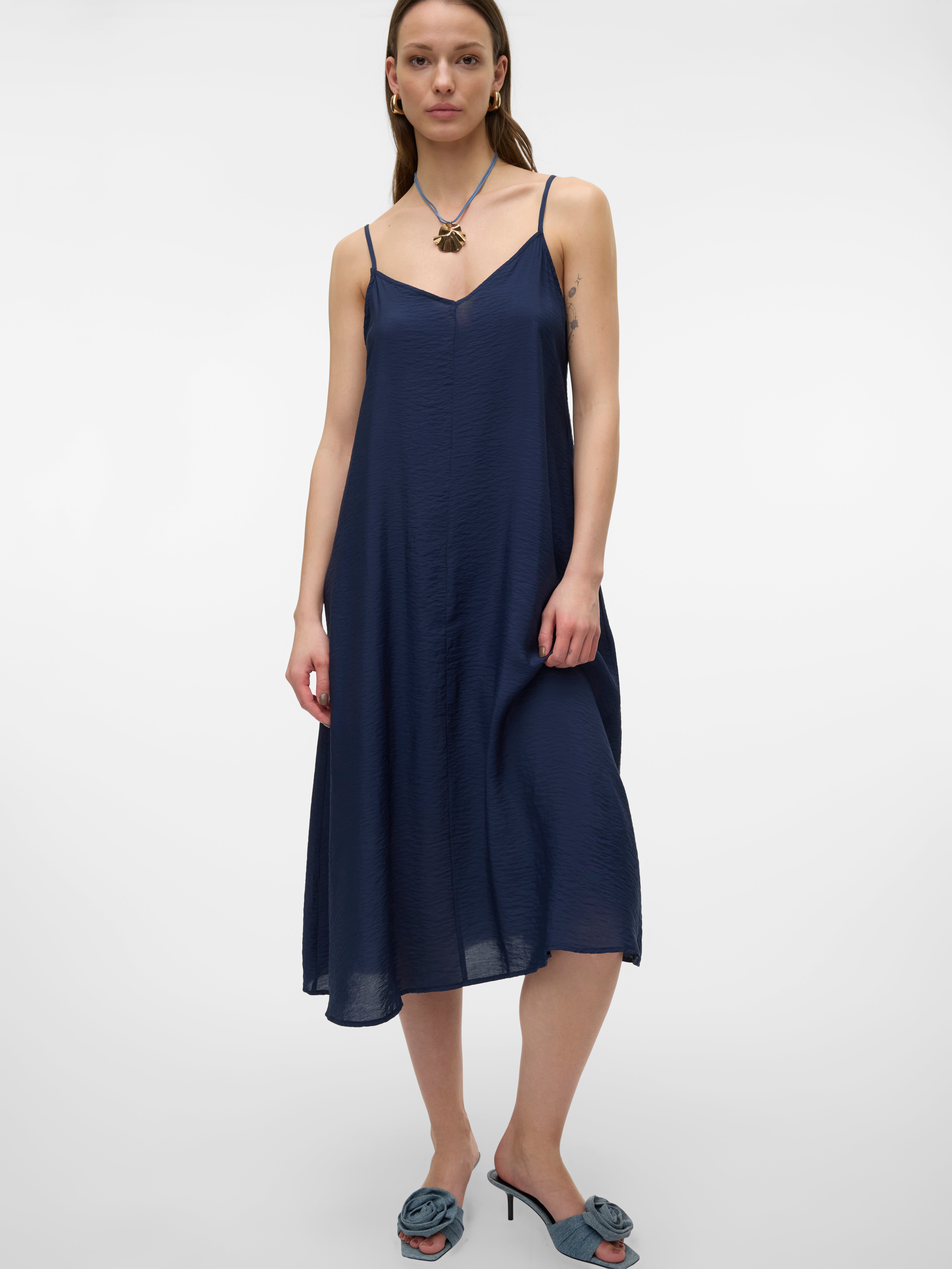 vero moda morning midi dress Vero Moda - Ruffle Trim Cami Midi Dress - Women - Polyester - XL