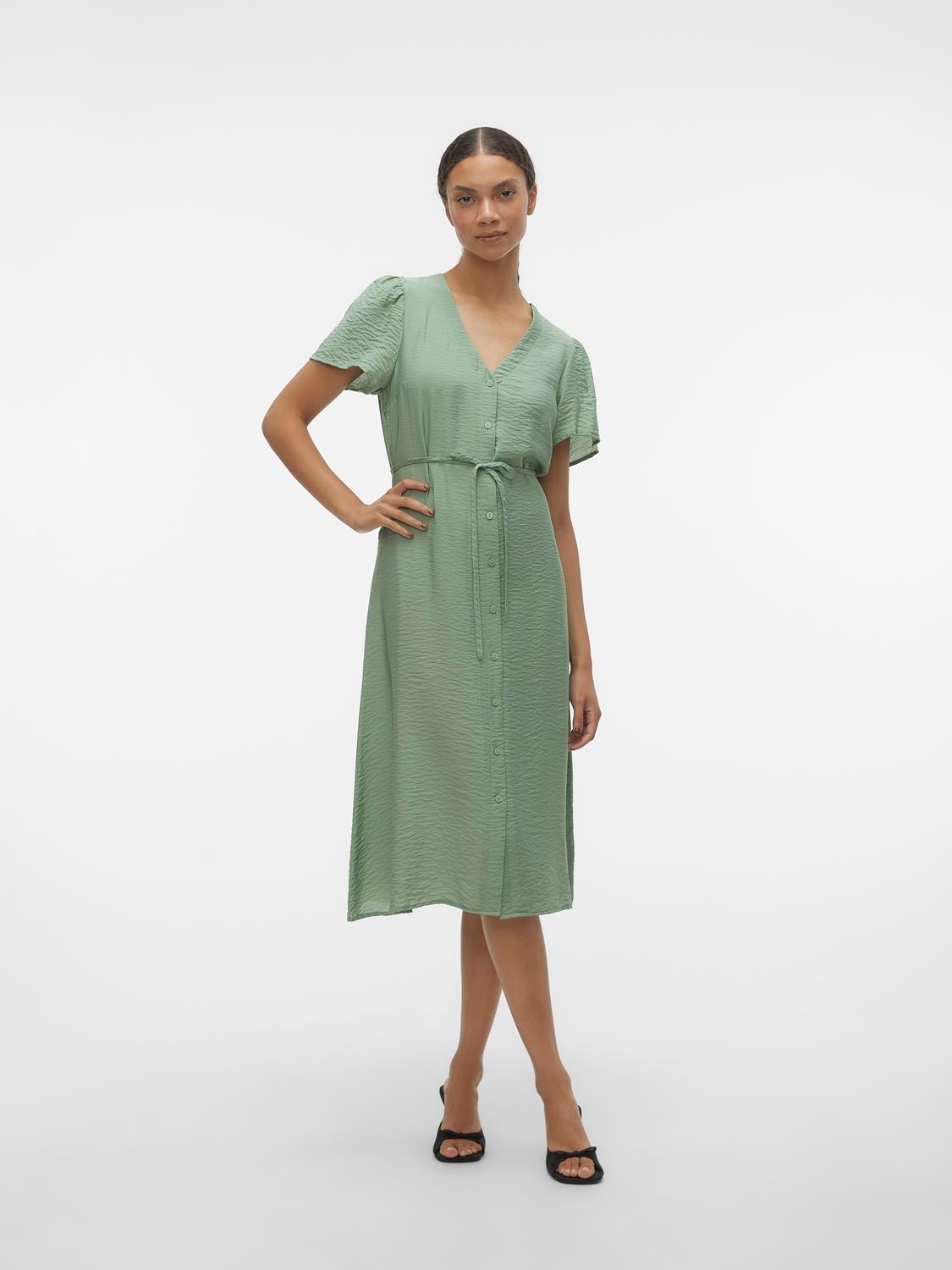 Vero Moda VMJOSIE Sukienka midi -Hedge Green - 10303401