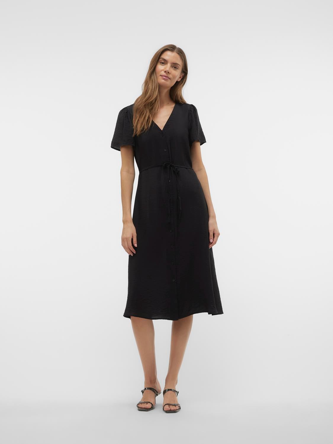 Buy VERO MODA Women Leaf Print Black Dress online