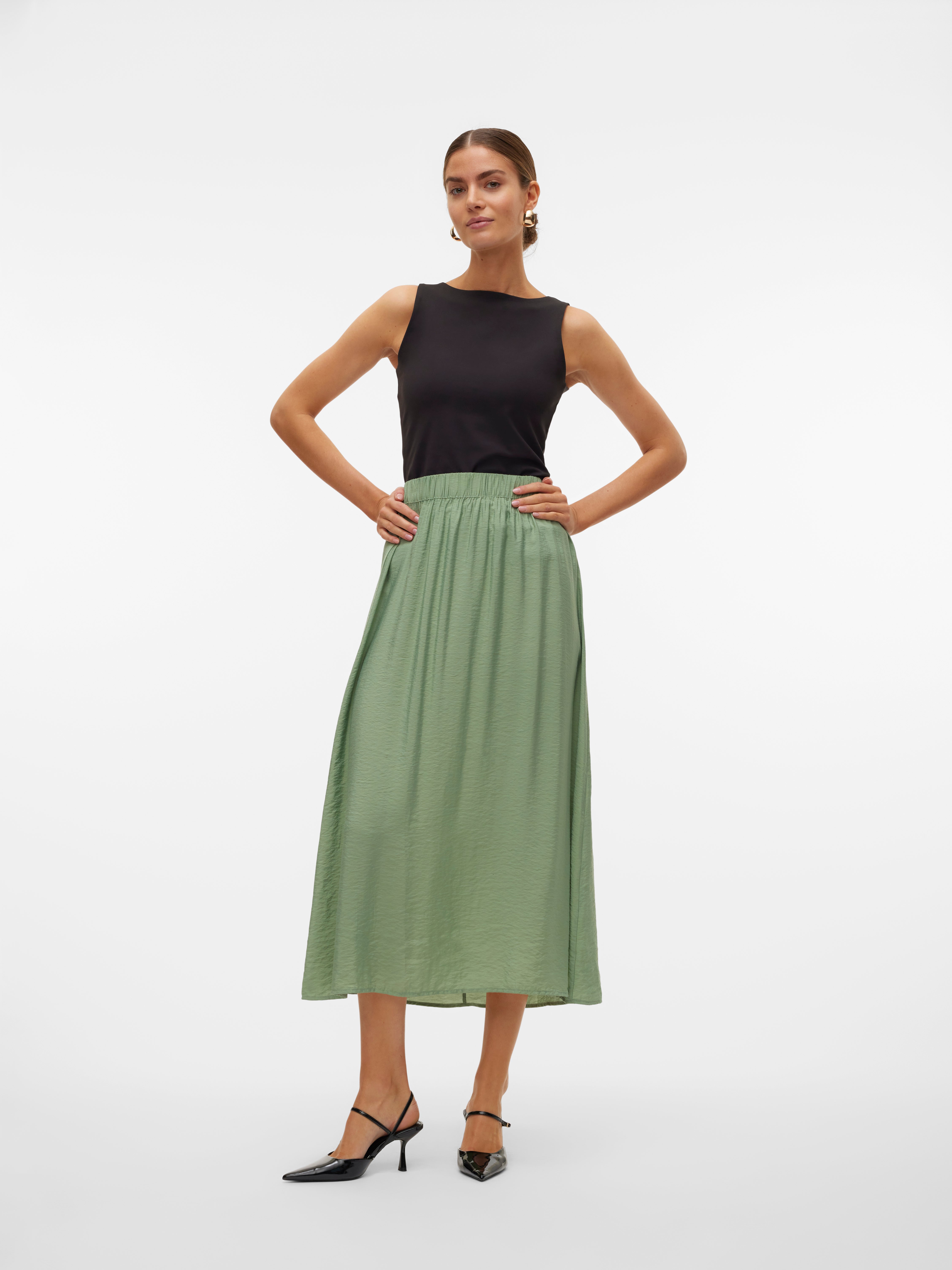 VMJOSIE Lange rok Donkergroen Vero Moda