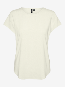 Vero Moda Standardlõige Ümmargune kaelus Top -Cannoli Cream - 10303431