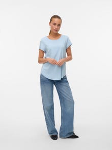 Vero Moda Standardlõige Ümmargune kaelus Top -Cashmere Blue - 10303431