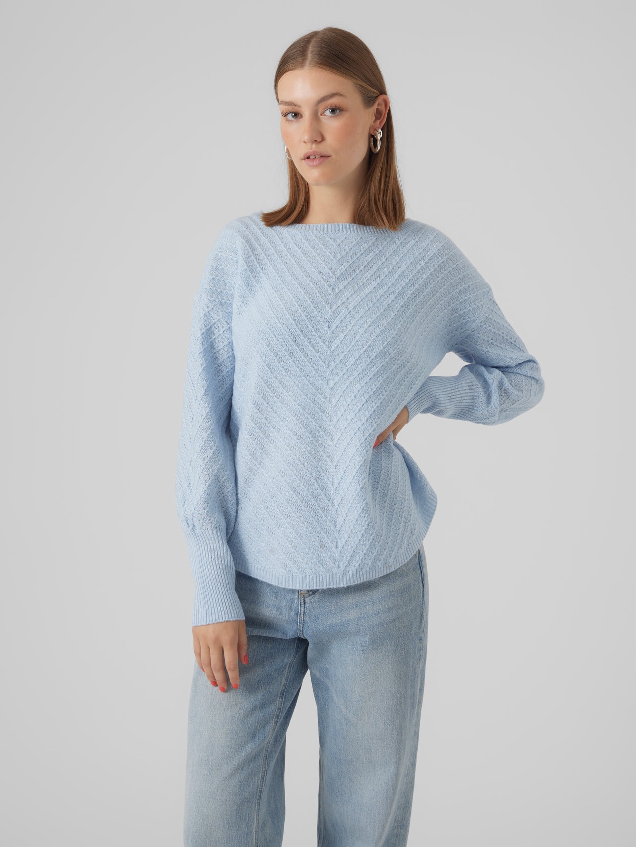 Vero Moda VMANJASTINNA Pullover -Cashmere Blue - 10303571