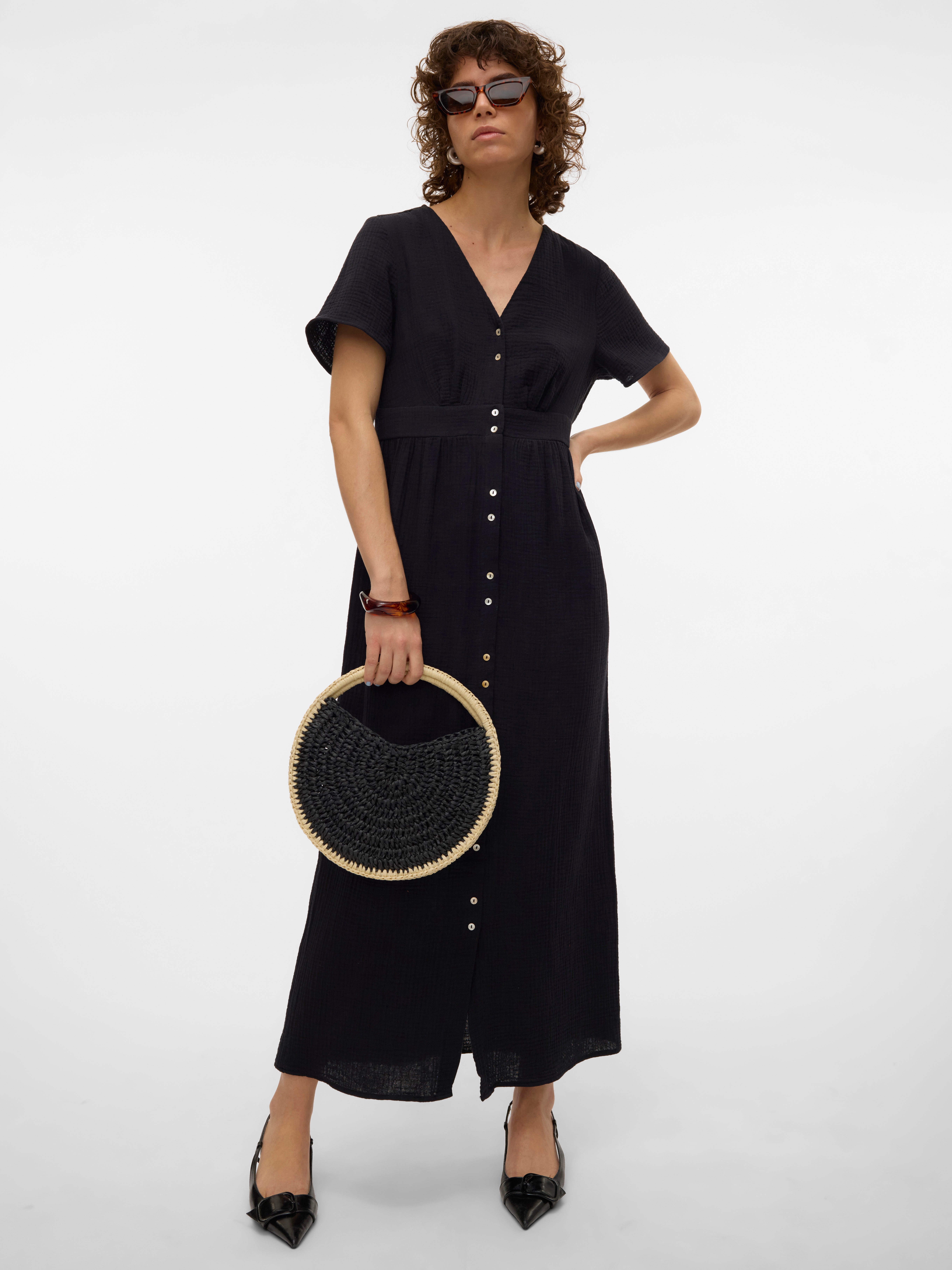 Lange Jurk Vero Moda Blousejurk Zwart Vero Moda Simply Easy Lange