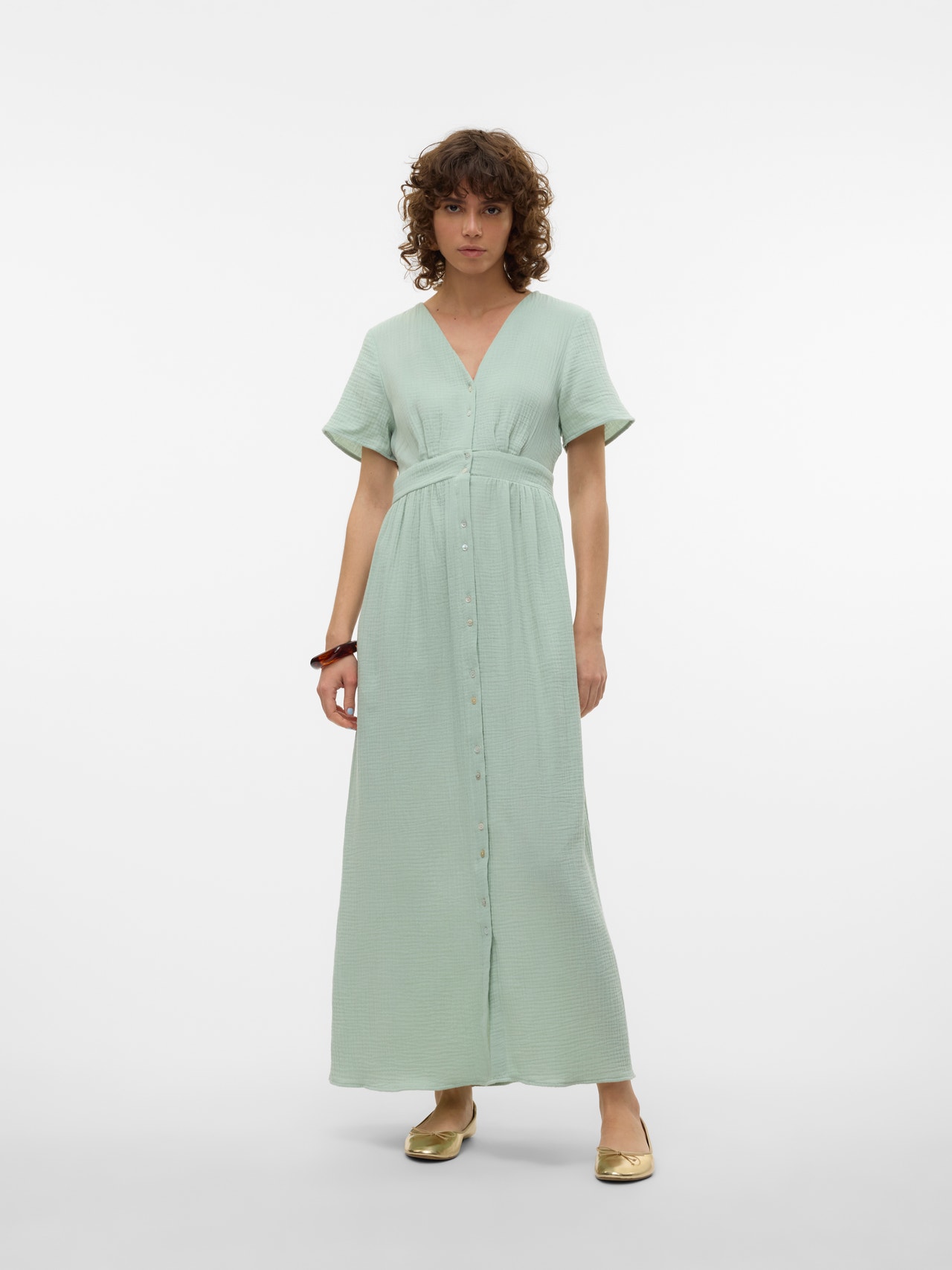 Vero Moda VMNATALI Langes Kleid -Silt Green - 10303625