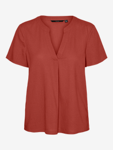 Vero Moda Tavapärane lõige V-kaelus Top -Barn Red - 10303660
