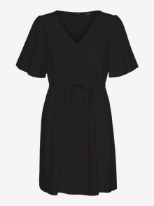 Vero Moda Tavapärane lõige V-kaelus Lühike kleit -Black - 10303686