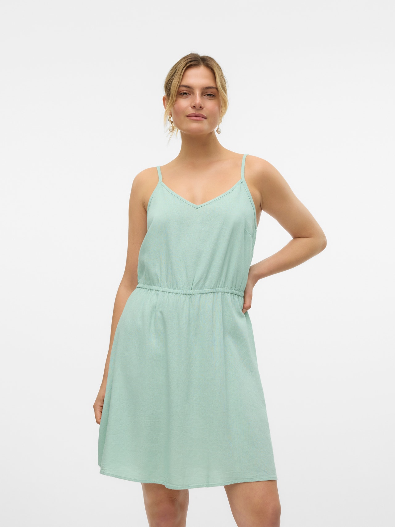 Vero Moda VMMYMILO Kort klänning -Silt Green - 10303689